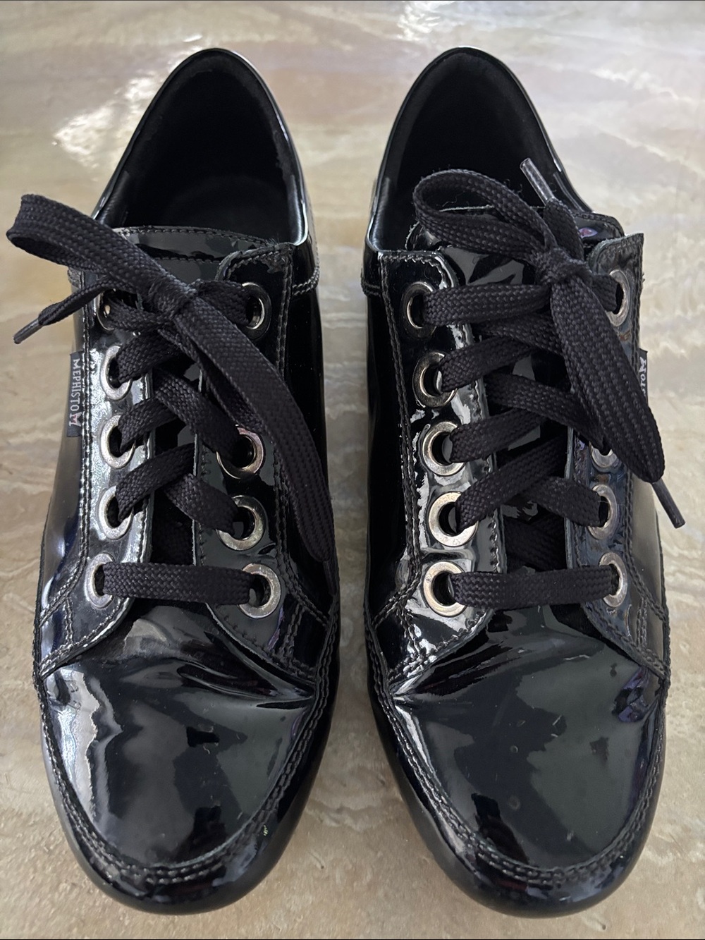 Mephisto Glossy Black Patent Leather Shoes Size USA Women’s 10